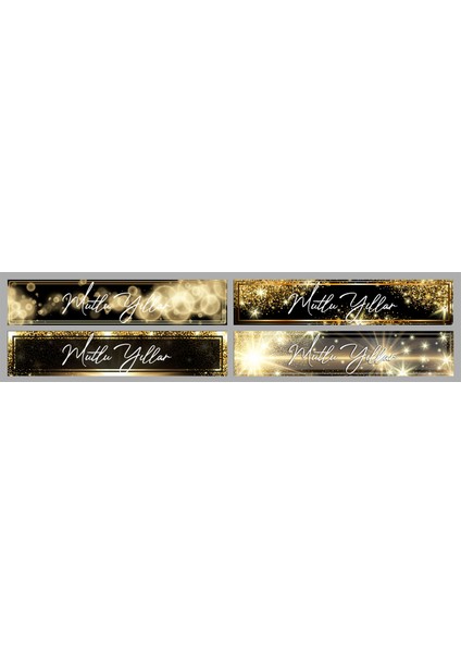 Mutlu Yıllar Yazılı Sallanan Etiket (2X10 cm 50 Adet)