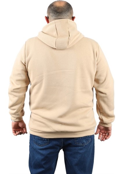 Büyük Beden Erkek Fermuarlı 3ip Sweat Everything 22737 Bej fırsatları
