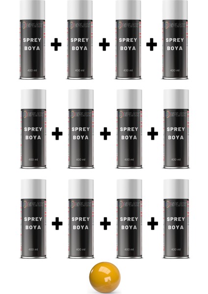 12 Adet Ral 1007 Koyu Nergiz Sarı Sprey Boya 400 Ml