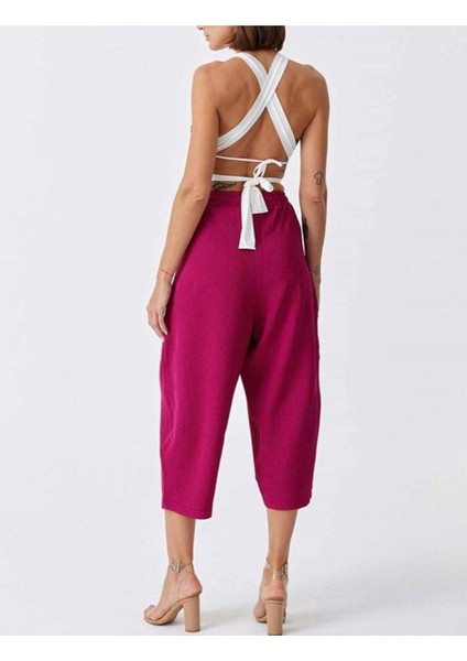 Beli Lastikli Fitilli Dokulu Turuncu Cepli Pileli Kadın Şalvar fiyatları