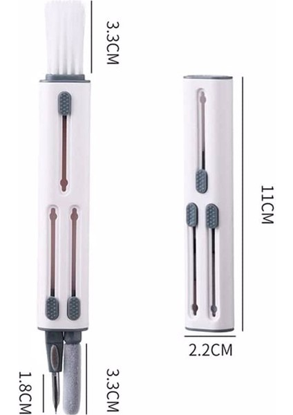 Bluetooth Kulaklık Temizleme Kalemi, Airpods Temizleyici Kit, Yumuşak Fırçalı, Bilgisayar, Kamera ve Cep Telefonu