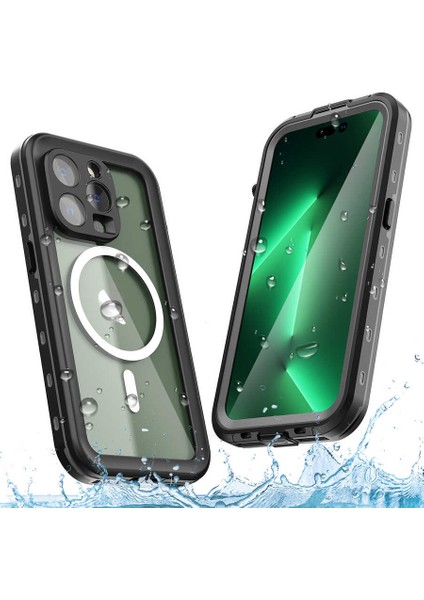 Apple iPhone 14 Pro Max Kılıf Su Geçirmez Tam Koruma 2 Parça 2m Yüksek Kalite Tıpalı Pc Tpu Kapak