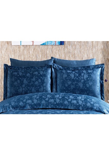 Rita Bambu Jakar Kumaş Indigo Ikili Oksford 60X80 cm Yastık Kılıfı -1333