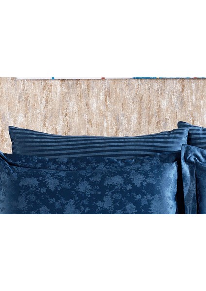 Rita Bambu Jakar Kumaş Indigo Ikili Oksford 60X80 cm Yastık Kılıfı -1333