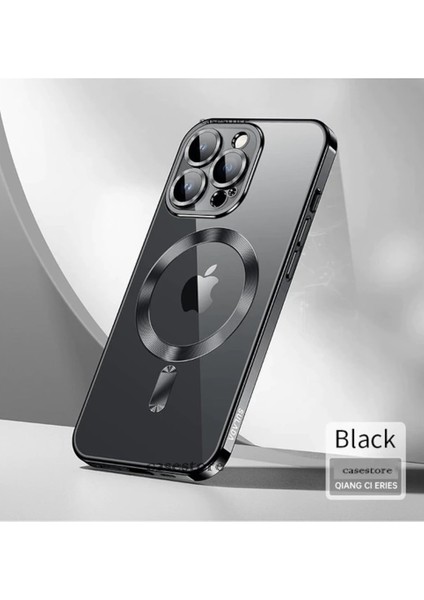 Iphone 14 Pro Max Uyumlu Kılıf Kamera Lens Kaplama Korumalı Manyetik Magsafe Renkli Şeffaf