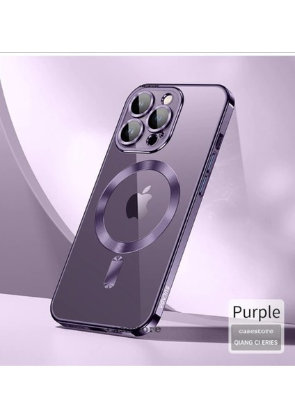 Iphone 11 Uyumlu Kılıf Kamera Lens Üstü Kaplama Korumalı Manyetik Magsafe Renkli Şeffaf