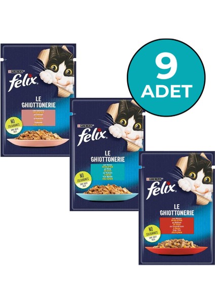 Karışık Yetişkin Kedi Yaş Maması - 85 gr x 9 Adet