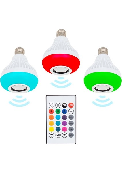 Om-30 Bluetooth Müzik Çalar + Kumandalı Rgb LED Ampul