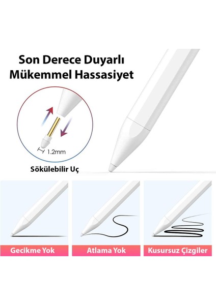 iPad Air Pro Mini 2018-2022 Stylus Hassas Çizim Kalemi 4. Nesil