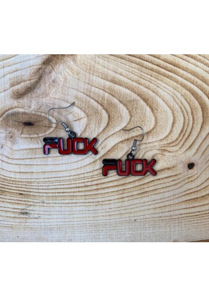 F*ck Yazılı Küpe Renkli Metal Küpe PYTKKUPE118