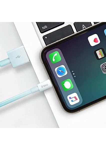 Lightning 2A USB 1m iPhone Kopmaz Hızlı Şarj ve Senkronizasyon Data Kablosu