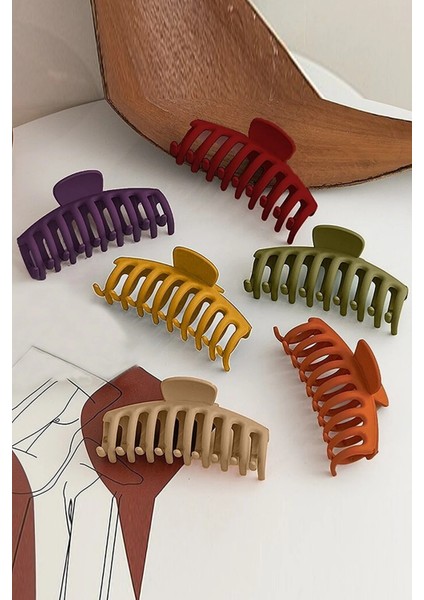 Kadın 6'lı Renkli Xl Mandal Toka Seti