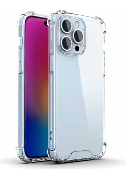 Apple iPhone 14 Pro Max Darbe Emici Şeffaf Kapak Çıkıntılı Voyo Kılıf