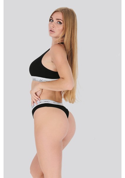 Zıccho Kadın Siyah Büstiyer Tanga Takım modelleri