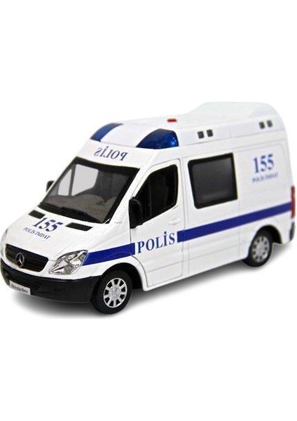 Vardem Sesli Işıklı Çek Bırak Metal Polis Ekip Arabası - 588B-POLIS