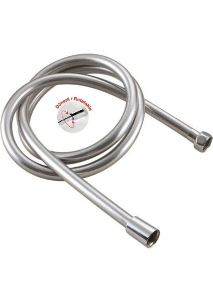 Pvc Silver 150CM Dönerli Duş Hortumu