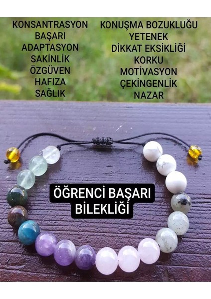 Hakiki Doğal Taş Kız Öğrenci Başarı Bilekliği