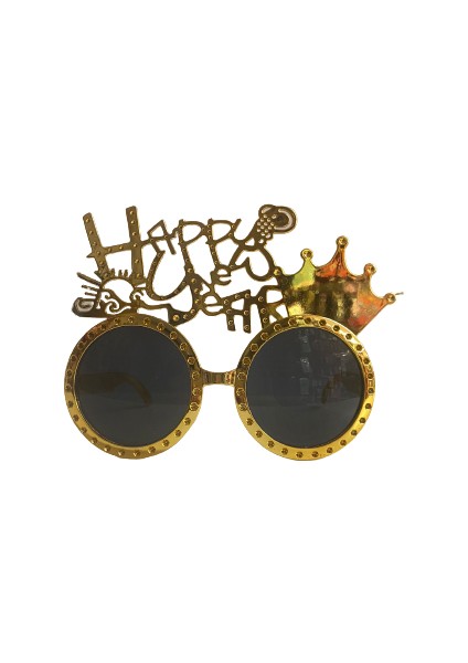 Yılbaşı Gözlük Happy New Year Gold