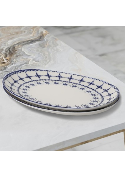 Elıps 2 Parça 25 Cm Bone Kayık Tabak - 1654