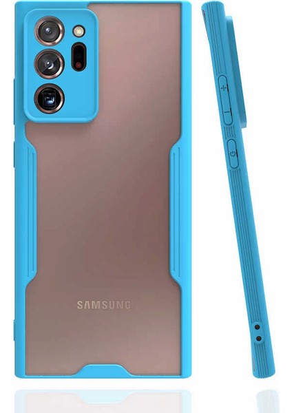 Samsung Galaxy Note 20 Ultra Kılıf Parfe Kamera Korumalı Kenarları Renkli Kapak Mavi
