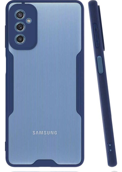 Samsung Galaxy M52 Kılıf Parfe Kamera Korumalı Kenarları Renkli Kapak Lacivert