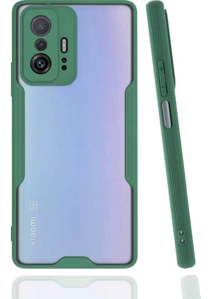 Xiaomi Mi 11T 5g Kılıf Parfe Kamera Korumalı Kenarları Renkli Kapak Koyu Yeşil