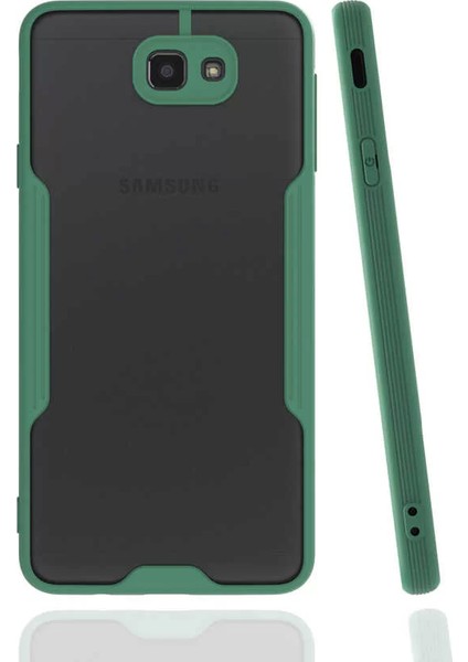 Samsung Galaxy J7 Prime Kılıf Parfe Kamera Korumalı Kenarları Renkli Kapak Koyu Yeşil