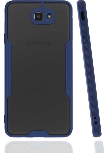 Samsung Galaxy J7 Prime Kılıf Parfe Kamera Korumalı Kenarları Renkli Kapak Lacivert