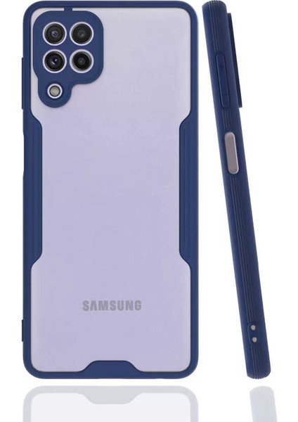 Samsung Galaxy A22 4g Kılıf Parfe Kamera Korumalı Kenarları Renkli Kapak Lacivert