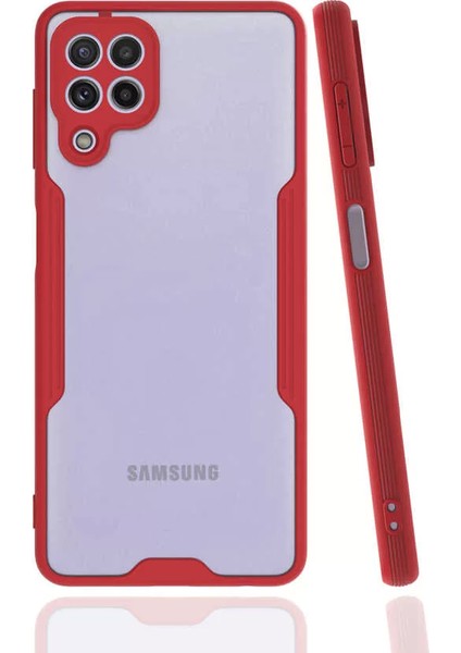 Samsung Galaxy M32 Kılıf Parfe Kamera Korumalı Kenarları Renkli Kapak Kırmızı