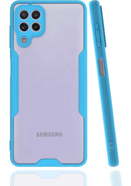 Samsung Galaxy A22 4g Kılıf Parfe Kamera Korumalı Kenarları Renkli Kapak Mavi