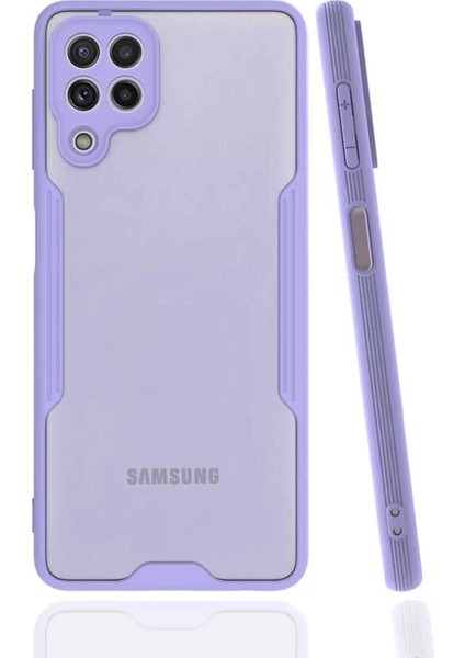 Samsung Galaxy A22 4g Kılıf Parfe Kamera Korumalı Kenarları Renkli Kapak Mor