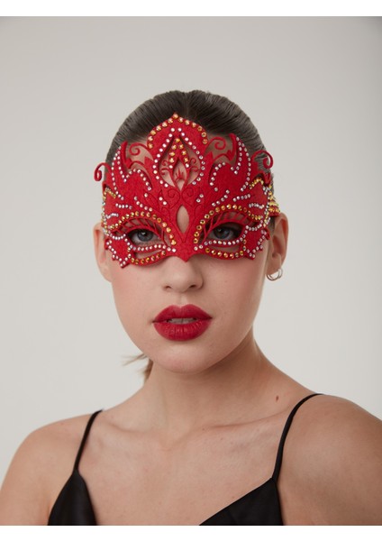 Kırmızı Lady Parti Maskesi