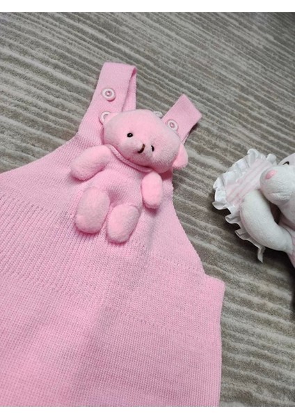 Oyuncak Ayı Detaylı Düğmeli Ayarlanabilir Askılı Triko Salopet Elbise modelleri