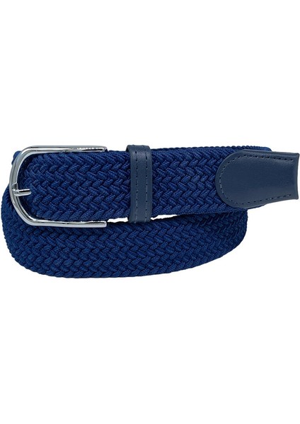 Lacivert Elastik Esnek Unisex Örgü Kemer - 8500-5