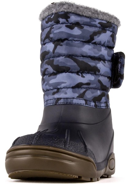 W10210 Topo Ski Camo Çocuk Kürklü Lacivert Kar Botu