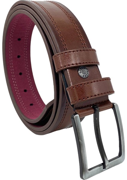 Kahverengi Suni Deri Çift Dikişli Model 4 Cm.lik Spor Kemer - 9013-111-22RL indirimleri