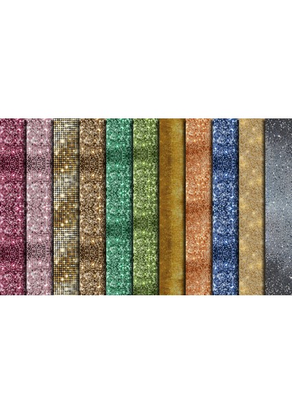 Renkli Işıltılı Görünümlü Hediye Paketi Kağıdı (35X50 cm 11 Adet)