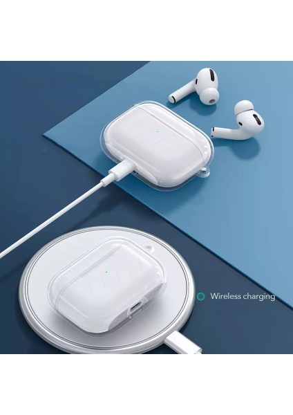 Airpods Pro 2 Kılıf Şeffaf Kristal Silikon 360 Tam Koruma 2 Parçalı Şık Tasarım Darbelere Dirençli