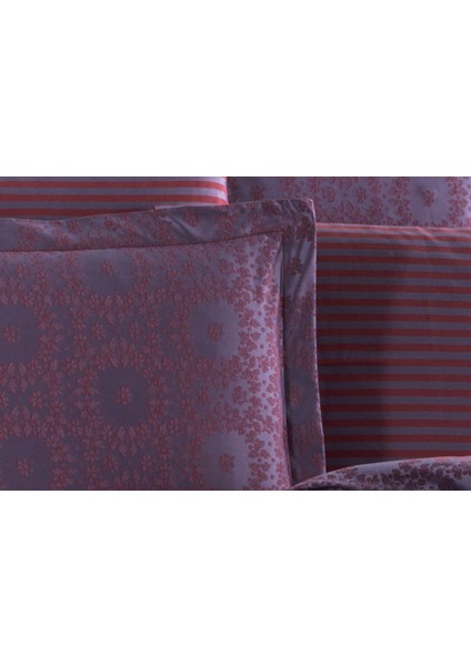 Jardin Bambu Jakar Kumaş Bordo Ikili Oksford 60X80CM Yastık Kılıfı -1352