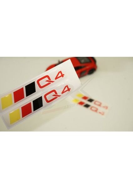 Audi Q4 Logo 3m 3D Damla Silikon Torpido Bagaj Çamurluk Logo Amblem Arma Seti