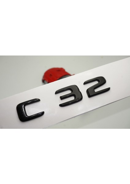 C 32 Bagaj Parlak Siyah Abs 3m 3D Yazı Logo