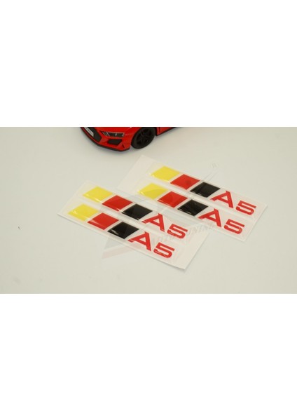 Audi A5 Logo 3m 3D Damla Silikon Torpido Bagaj Çamurluk Logo Amblem Arma Seti modelleri