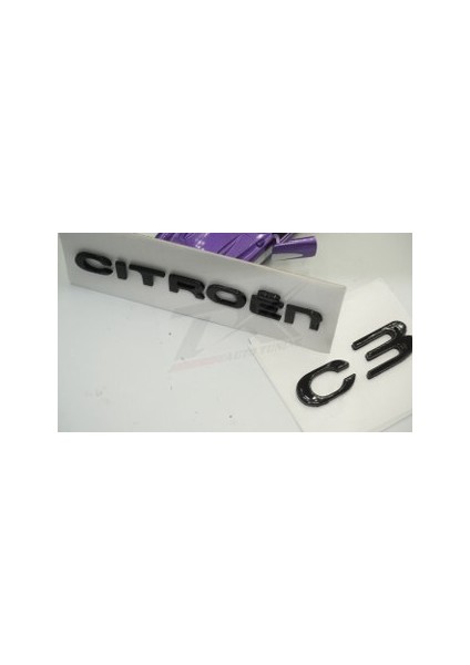 Citroen C3 Bagaj Parlak Siyah Abs 3m 3D Yazı Logo Amblem 2 Li Set indirimleri