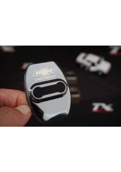 Chevrolet Krom Metal 3m Kapı Kilidi Logo 4 Lü Set