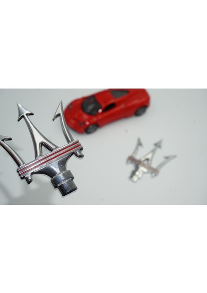 Maserati Ghibli Levante Gransport Quattroporte Krom Metal 3m 3D Yan Rozet Amblem Seti