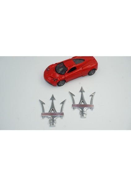 Maserati Ghibli Levante Gransport Quattroporte Krom Metal 3m 3D Yan Rozet Amblem Seti fiyatları