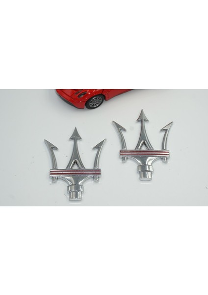 Maserati Ghibli Levante Gransport Quattroporte Krom Metal 3m 3D Yan Rozet Amblem Seti modelleri