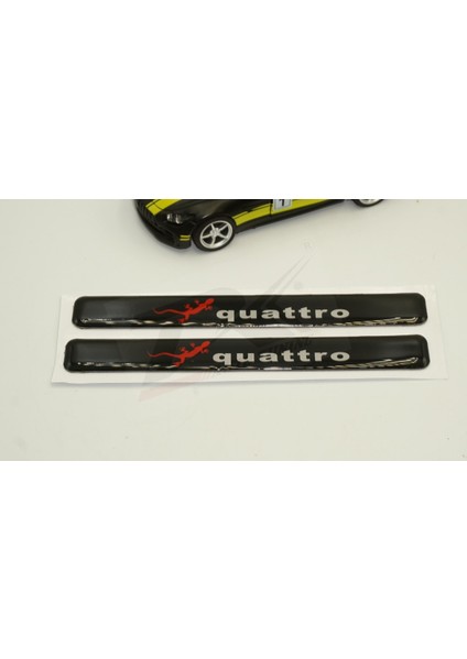 Audi Quattro Gecko Logo 3m 3D Damla Silikon Torpido Ayna Çamurluk Logo Amblem Arma