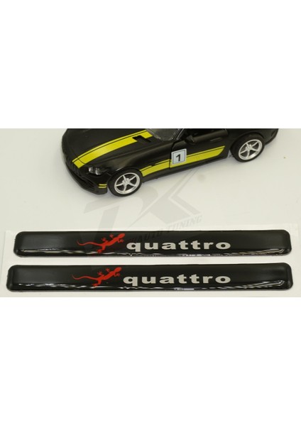 Audi Quattro Gecko Logo 3m 3D Damla Silikon Torpido Ayna Çamurluk Logo Amblem Arma